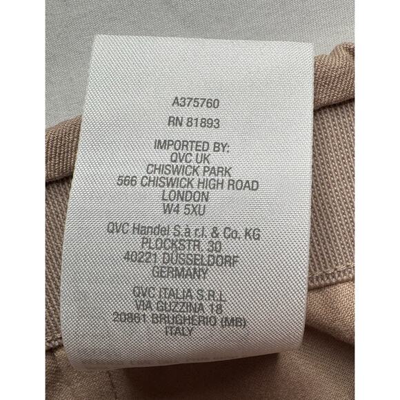 Isaac Mizrahi 18W Khaki Stretch Culotte Pants Elastic Waist Button Hem A375760 - Picture 6 of 16